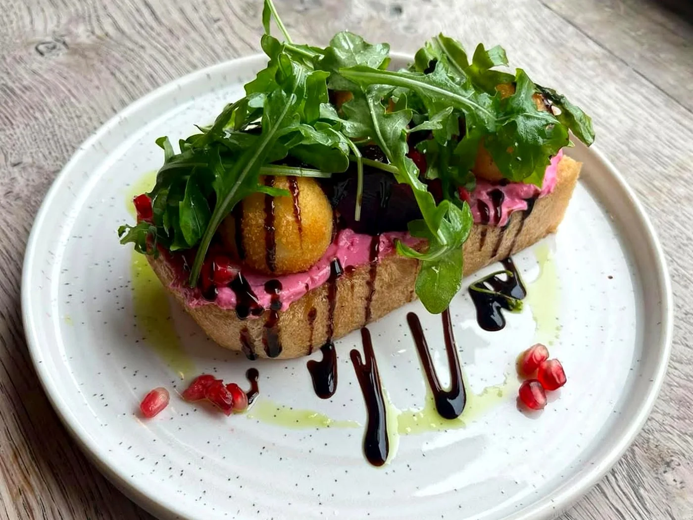 Beetroot & Pomegranate Bruschetta